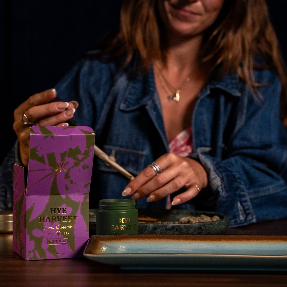 Hye Harvest hemp-derived cannabis flower with THCa flower packaging and small-batch Wild Flower.